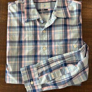 Croft & Barrow Men's Casual Plaid Shirt - Blue and Pink